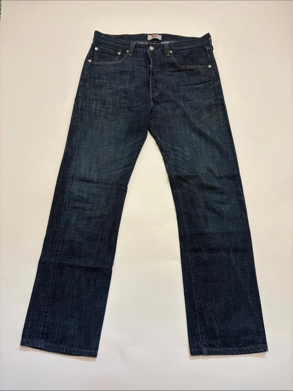 Levi's 501 Straight Leg Button-Fly Dark Blue Straight Jeans